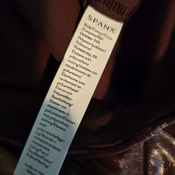 Spanx Faux Leather High Rise Leggings in Ruby Burgundy Red, Sz XS - Picture 9 of 9